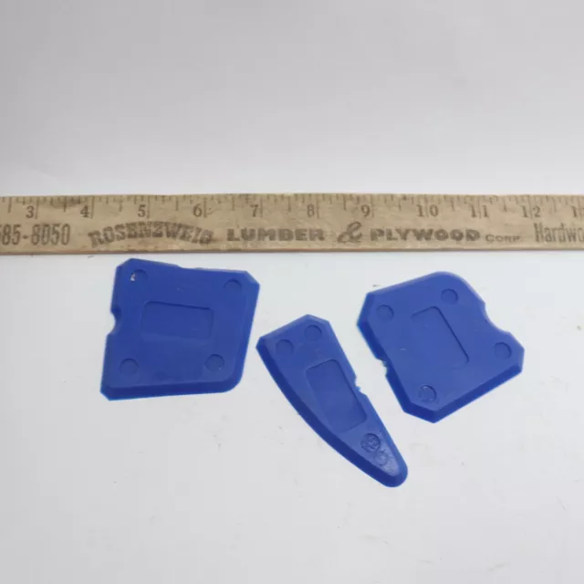 (3-Pk) Sealant Spreader Spatula Scraper Caulking Tool Silicone Blue