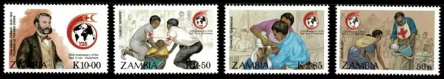 Zambia #SG554-SG557 MNH 1988 Red Cross Famine Dunant Nurse [448-451]