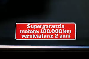 Sticker Adesivo Vetrofania Trasparente Speculare Alfa Romeo Super Garanzia