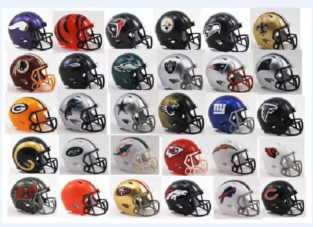 Nfl American Football Mini Speed Pocket Helmet Choose Your Team