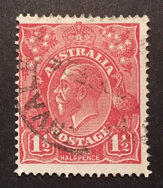 Australia King George V 1924 VFU 1 1/2d Stamp (SG 84) LH