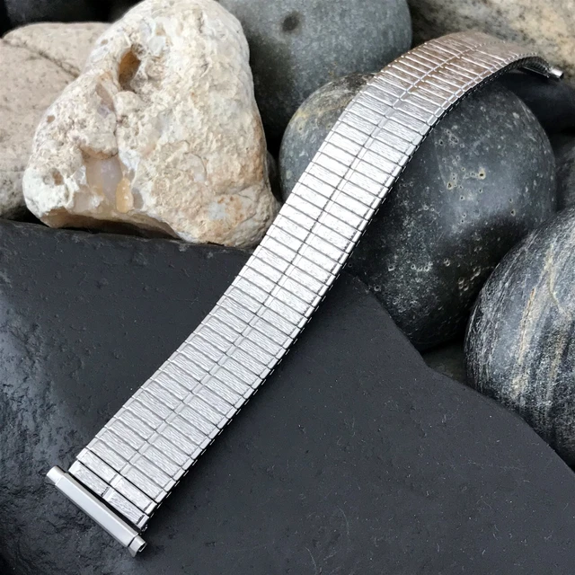 Long 19mm 20mm JB Champion Stainless Steel nos 1970s Vintage Watch Band