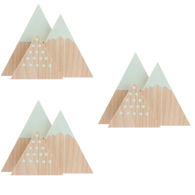 3 adornos de madera con temas de bosque decoración estilo nórdico decoración de madera montaña