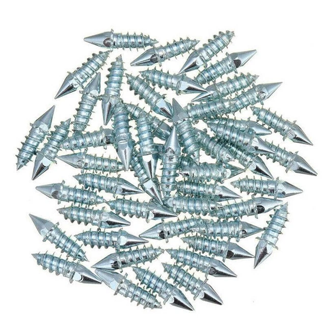 50Pc Nail Snow Spike Anti Slip Screw Metal Tire Studs Motorcycle ATV Wheel Trim