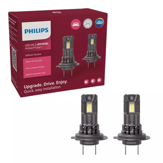 Philips Ultinon Essential LED ampoule de phare autombile (H1), set de 2 :  : Auto et Moto