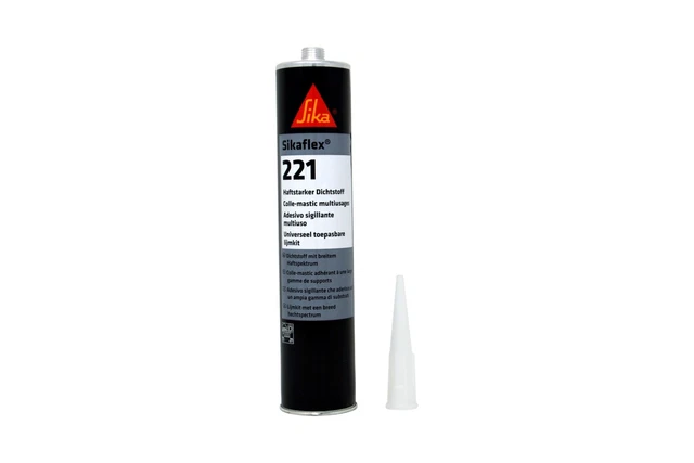 1x Sikaflex 221 300ml Gris Acero Sellador Masa de Junta Pegamento Cartucho