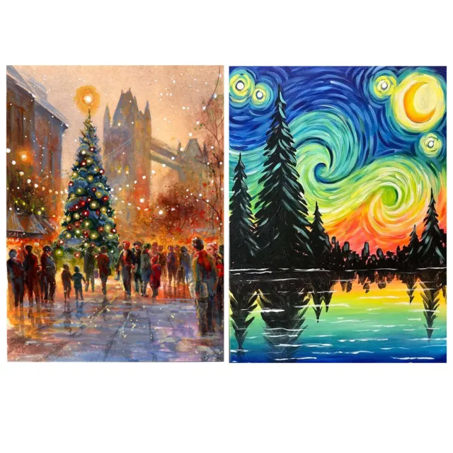 DIY Digital Picture Christmas Tree Frameless Oil Painting By Number Handicraft