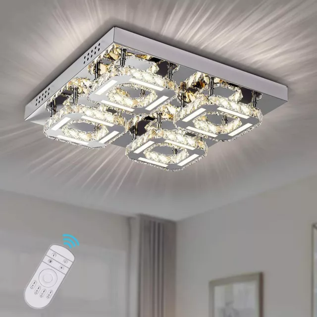 Luxury Crystal 53W LED Pendant Lamp Chandelier Flush Mount Ceiling light Decor