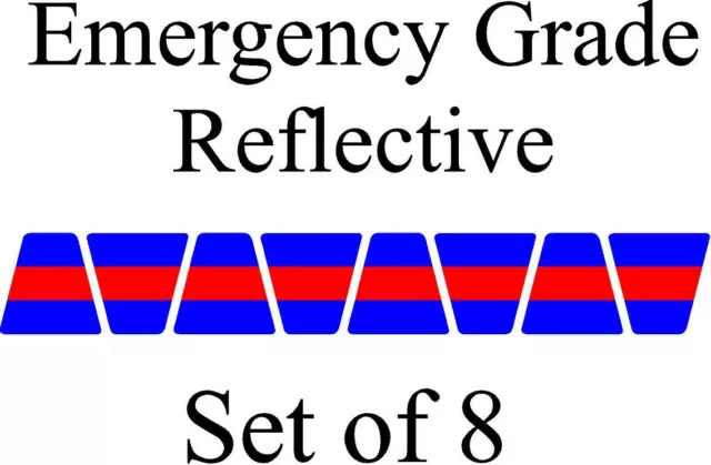 Blue w/ Red Stripe HELMET TETS TETRAHEDRONS HELMET STICKER  EMT REFLECTIVE