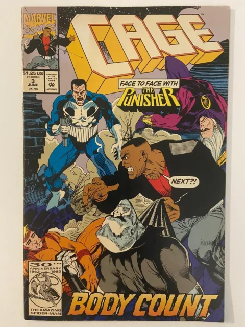 Cage Vol. 1 Issue #3 Marvel Comics 1992 Luke Punisher Superhero Comic Book 
