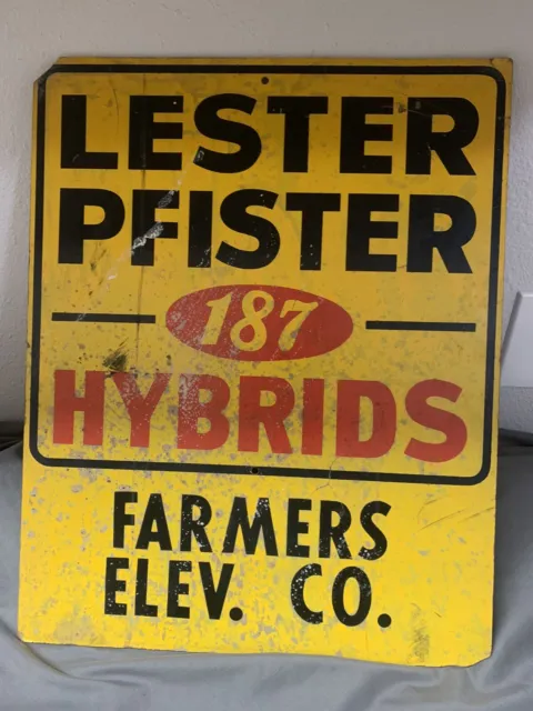Vintage Pfister Hybrids Seed Corn Original Field Sign 