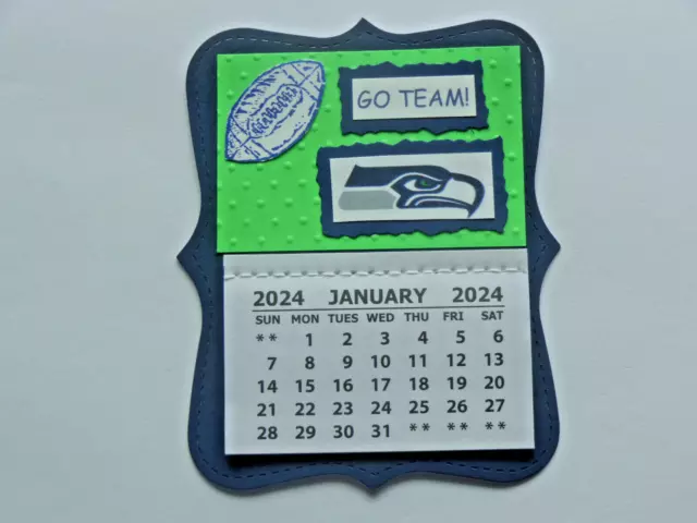 Seattle Seahawks Love Football 2024 Mini Magnetic Calendar Monthly Tear Pages