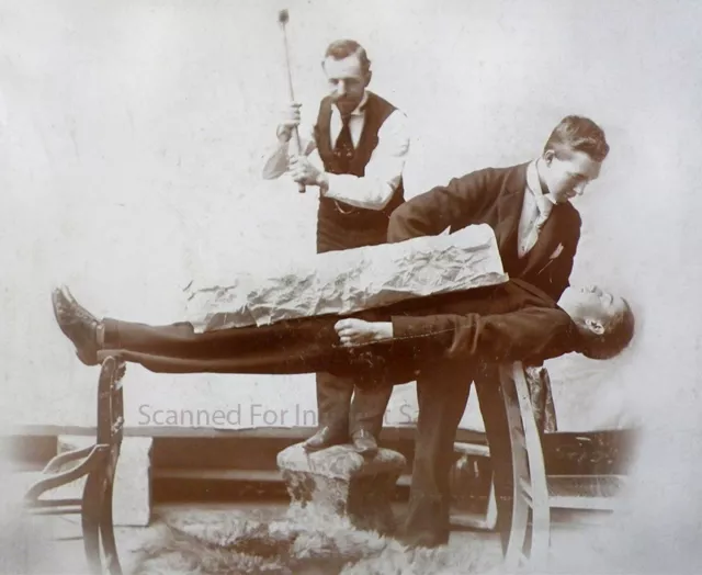 1890s ((( LEVITATION PHOTO ))) Circus, Illusionist Acrobat Dare Devil Magician