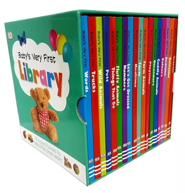 Baby's Very First Library Toddler Early Learning 18 Books Box Set Board book NEW