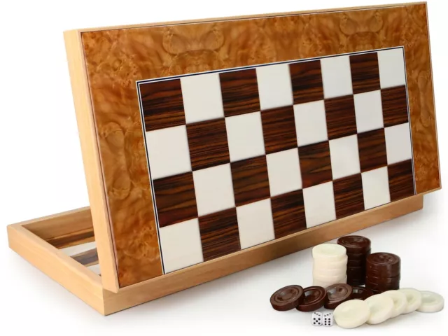 Wunderschöne HOLZ Backgammon Tavla  XXL ROSE B- Ware 2