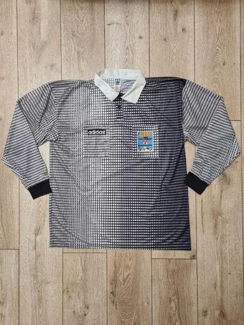 REFEREE JERSEY VINTAGE SOCCER ADIDAS 1994 RETRO LONG FOOTBALL SHIRT sXL ADIDAS