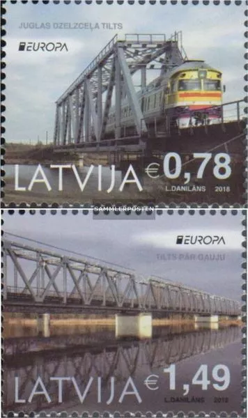 Lettland 1043A-1044A (kompl.Ausg.) postfrisch 2018 Brücken
