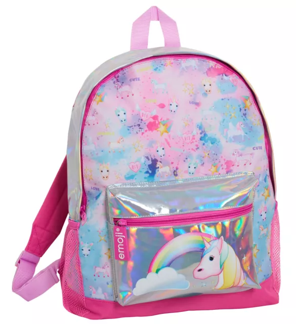 Emoji Girls Unicorn Backpack Large Bag Kids School Bag Pink Unicorn Rucksack