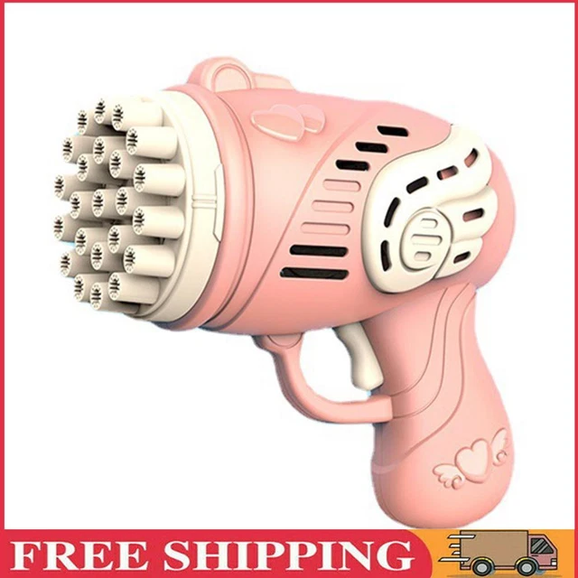Bubble Machine - 23 Holes Automatic Bubble Maker Toy for Kids (Light Pink)