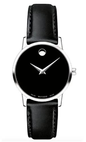 Orologio Movado 0607317 Pelle Nera Quadrante Nero Donna Movado Museum Classico 28mm