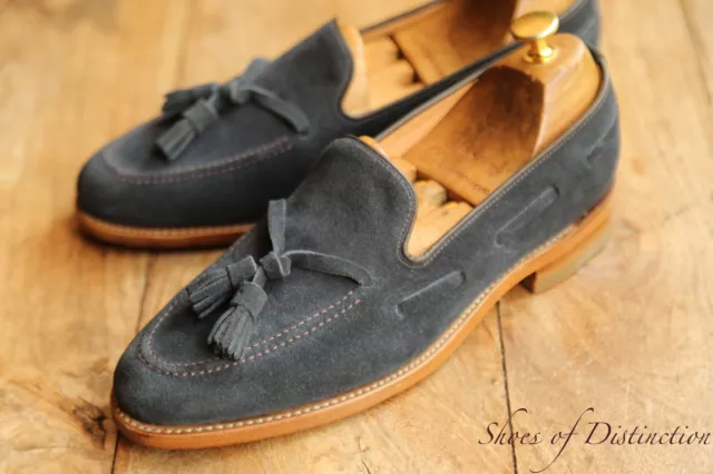 LOAKE SHOEMAKER BLUE Suede Tasselled Shoes Loafers Men's UK 7 EU 41 US ...