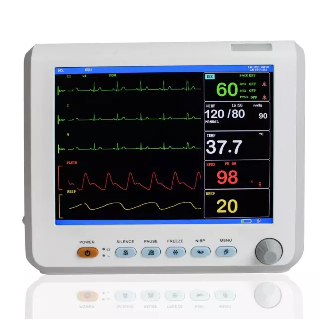 Carejoy Portable 8 Patient Monitor - Vital Signs ECG NIBP RESP TEMP SPO2  PR