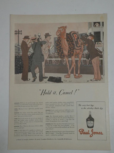 Magazine Ad* - 1942 - Paul Jones Whiskey - World War II - Camel (#2)