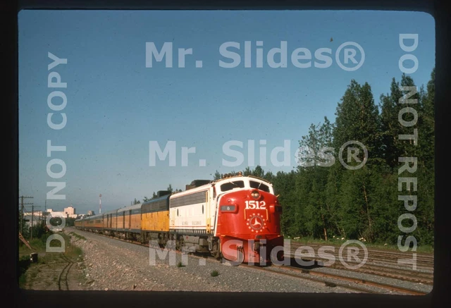 Duplicate Slide ARR Alaska RR Bicentennial Paint FP7A 1512 & 1 Psgr Action