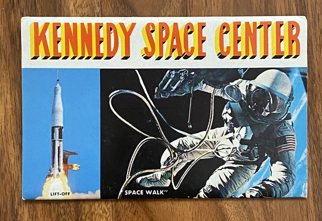 NASA KENNEDY SPACE CENTER POSTCARD FOLD OUT SPACE PORT 1960’s SOUVENIR