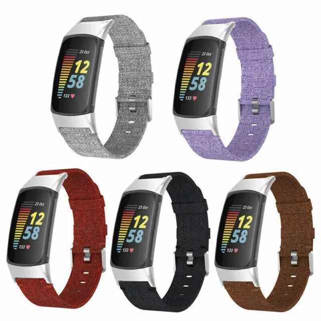 AU Nylon Woven Fabric Strap Wrist Band Watch Strap Bracelet For Fitbit Charge 5