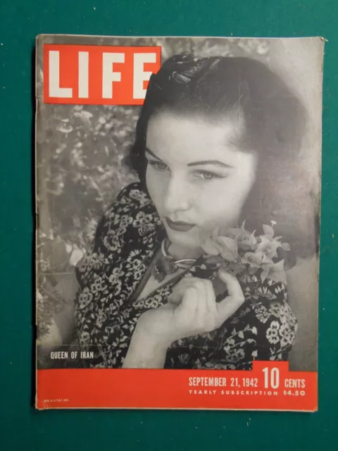 1942 Queen & Shah Of Iran Life Magazine Many Ww 2 Ads & Stories156 Pages 9/21/42