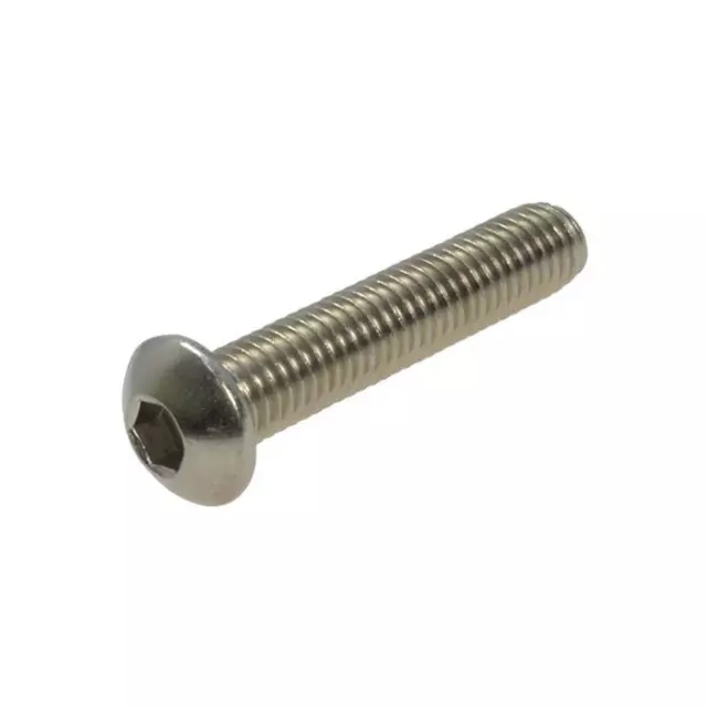 G304 Stainless Steel M6 (6mm) Metric Coarse Button Socket Screw Bolt Allen