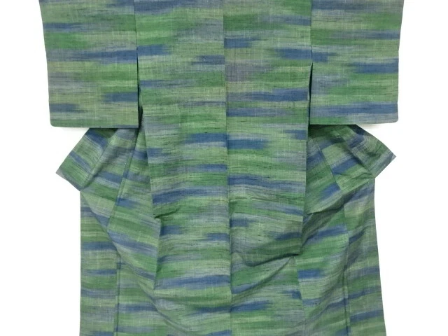 6497866: Japanese Kimono / Antique Hitoe Kimono / Fushi Tsumugi / Woven Haze