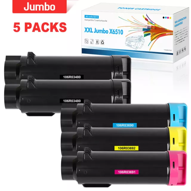 5 Jumbo Toner compatible with Xerox Workcentre 6515DN 6515DNI 6515N 6515DNM 6510