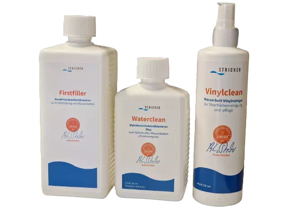 Letti ad acqua starter set prodotti per la cura primo riempimento balsamo detergente vinile
