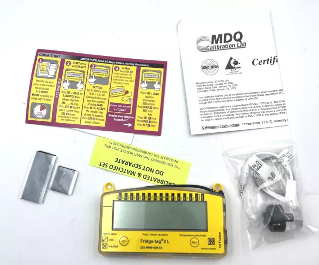 Berlinger #225-9999-008-EE Fridge Tag 2L Data Logger Thermometer Alarm Timer