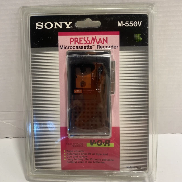Sony M-550V Pressman Microcassette Recorder V-O-R New in Sealed Package Japan