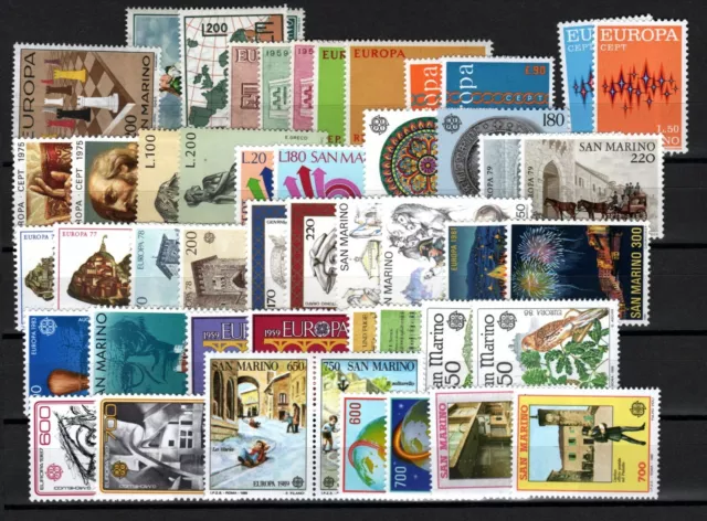 San Marino CEPT Europa Marken Komplette Ausgabe 1965-1990 Postfrisch.