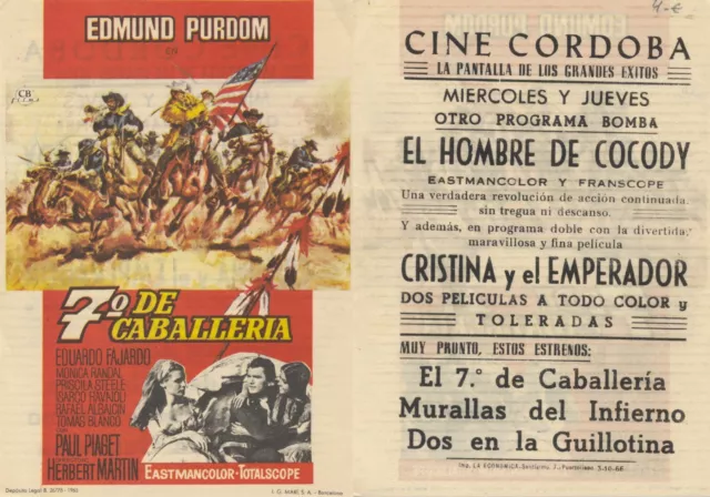 Programa PUBLICITARIO de CINE: 7º DE CABALLERÍA.