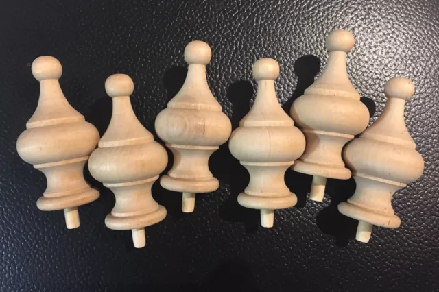 Beautiful And Exact Match Antique Clock Parts- Finials ( Set Of 6 Pieces )