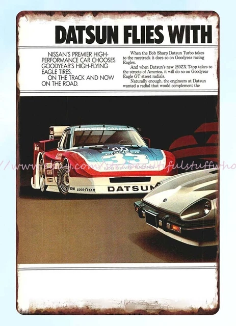 metal panel 1982 Goodyear Datsun 280ZX T-Top Eagles Car Auto metal tin sign metal panel 1982 Goodyear Datsun 280ZX T-Top Eagles Car Auto metal tin sign