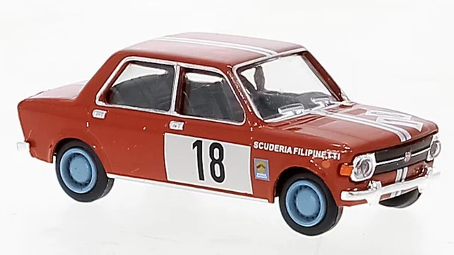 Brekina 22541 - Modèle Réduit Fiat 128 Scuderia Filipinetti N°18 1969 à L'échelle 1/87 - Neuf En Boîte