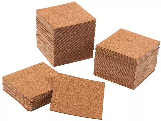 4 X 4 Inch Self Adhesive Cork Squares 100 MM Cork Backing Sheets Wall Cork Tiles