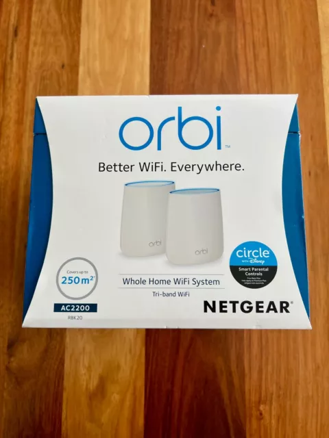 Netgear Orbi RBK20 AC2200 Tri-Band Whole Home Wi Fi System
