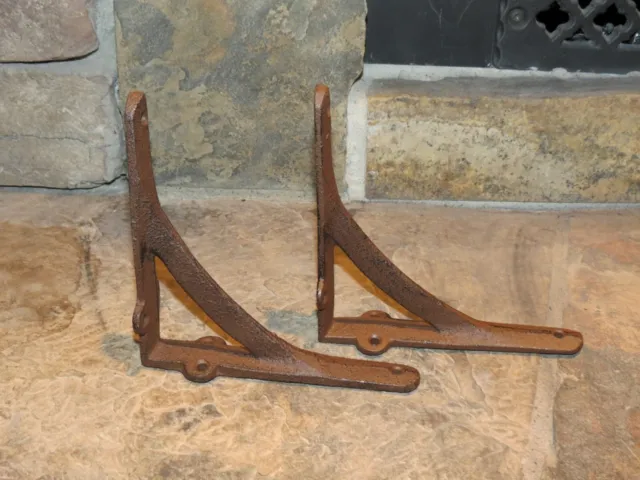 Set of 2 Medium Simple Arch Cast Iron Shelf Brackets, Brace, Measures  6" x 6"