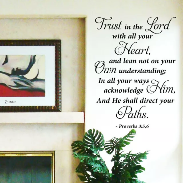 Vinyl Wall Art Stickers Large Bible Quote Trust in the Lord proverbs Bedroom