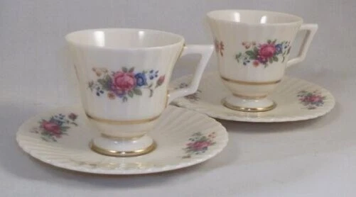Lenox Pavlova Grupo De 2 Demitasse Taza And Saucer Juegos