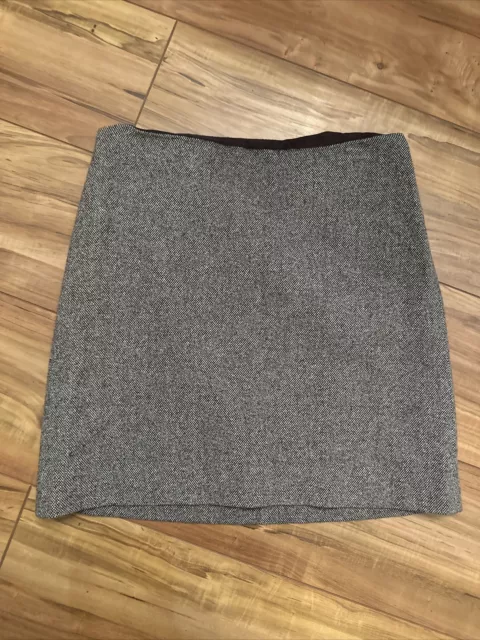 Theory Women's Brown/ White Wool Blend Mini Skirt Size 6