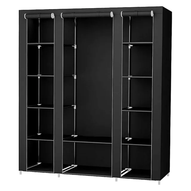 Armario De Tela Organizador de Ropa Plegable Modular 175 x 150 x 45 cm Garaje