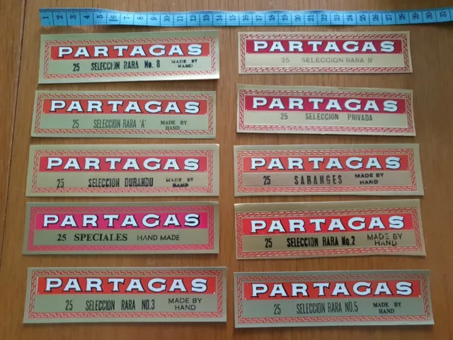 10x Vintage Partagas Cigar Labels (G1)(10)